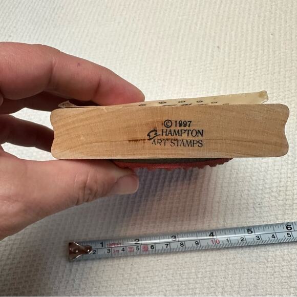 Hampton Art Rubber Stamp Mounted Wooden blessings come as friends - Picture 3 of 5